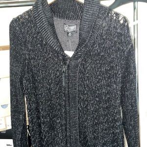 NWT Retrofit Shawl Collar Zip-Up Cardigan Sweater